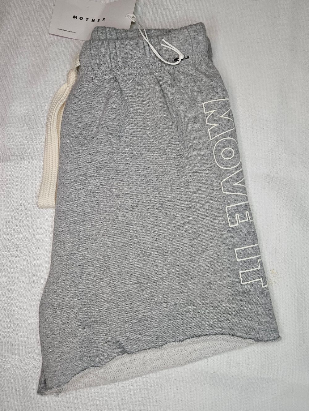 MOTHER The Bender Short Fray Move It Grey Sweatpant Shorts